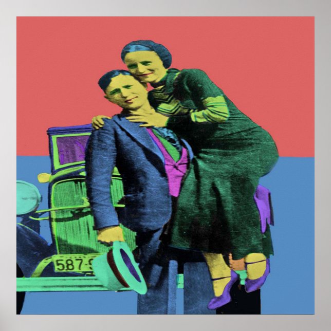 Bonnie und Clyde Pop Art Poster (Vorne)