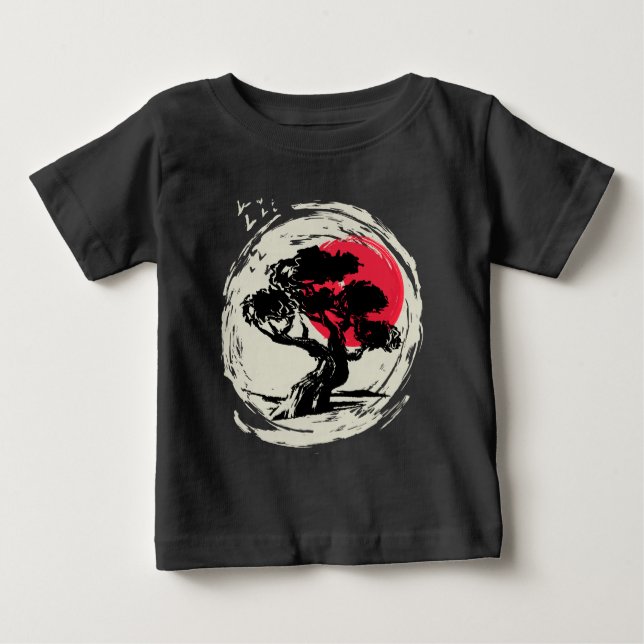Bonsai Art Japanese Sunset Baby T-shirt (Vorderseite)