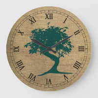 Bonsai auf Burlap Wall Clock