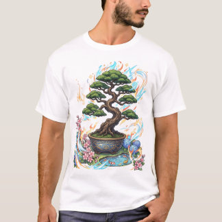 Bonsai-Baum im Anime-Stil Grafik. T-Shirt