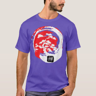 Bonsai-Baum Japanische Kalligrafie Zen Vintage-Kun T-Shirt