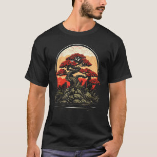 Bonsai-Baum Japanischer Zen-Garten Japan Kunst Gra T-Shirt