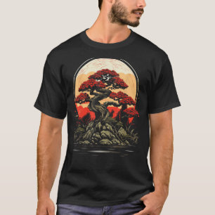 Bonsai-Baum Japanischer Zen-Garten Japan Kunst Gra T-Shirt