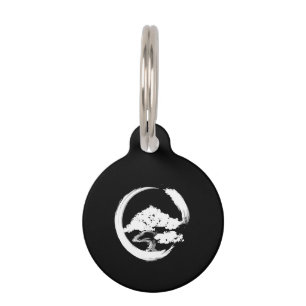 Bonsai-Baum-Kalligrafie-Kreis japanischer Garten Haustiermarke