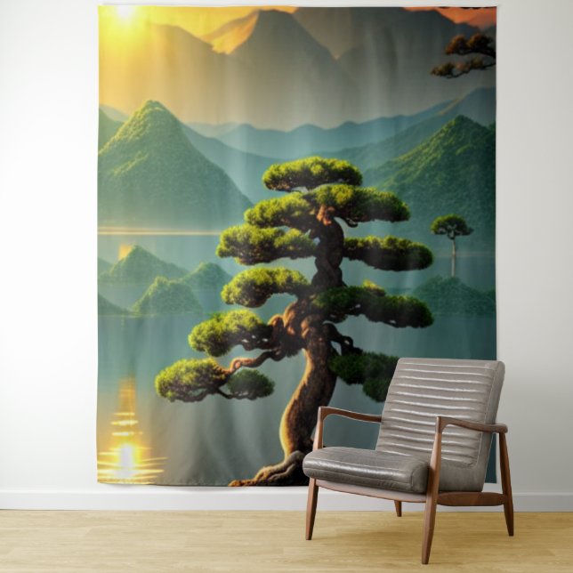 Bonsai-Baum-Wandteppich Wandteppich (Beispiel)