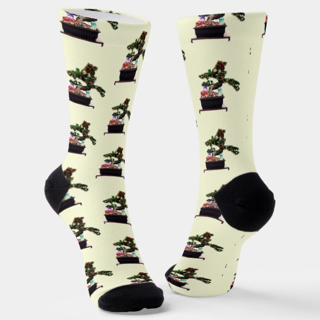 Bonsai Christmas Socken (Gewinkelt)