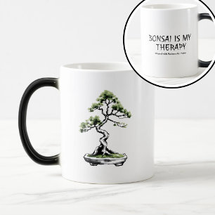 Bonsai ist meine Therapie lustiges Zitat für Bonsa Verwandlungstasse