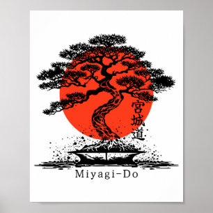 Bonsai Japanische Kanji Miyagi Do Personalisiertes Poster