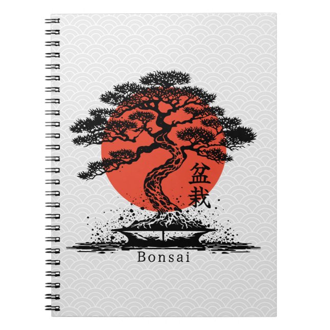 Bonsai Japanisches Kanji Personalisiert Notizblock (Vorderseite)