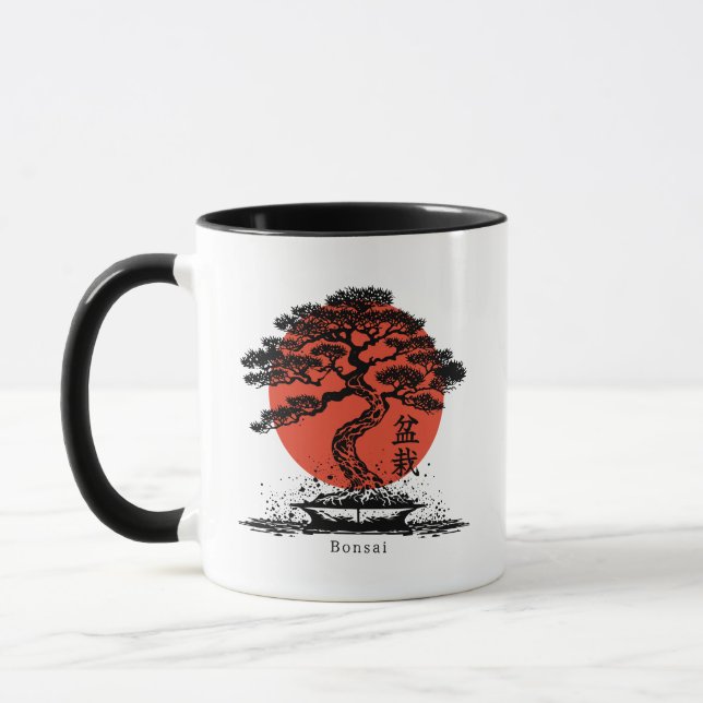 Bonsai Japanisches Kanji Personalisiert Tasse (Links)