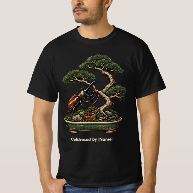 Bonsai-Käfer-Kupferdraht-Workshop T-Shirt (Vorderseite)