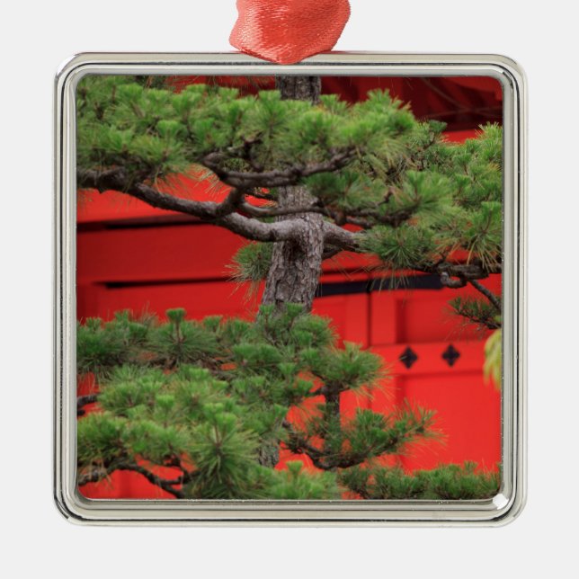 Bonsai Pine Tree Ornament Aus Metall (Vorne)