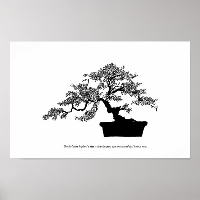 Bonsai Poster mit Text (Vorne)