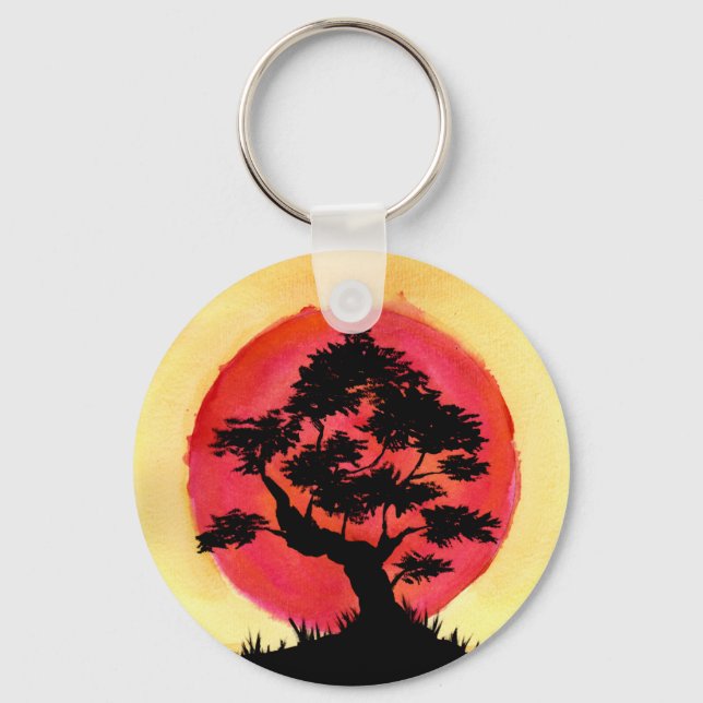 Bonsai Sunset Schlüsselanhänger (Vorderseite)