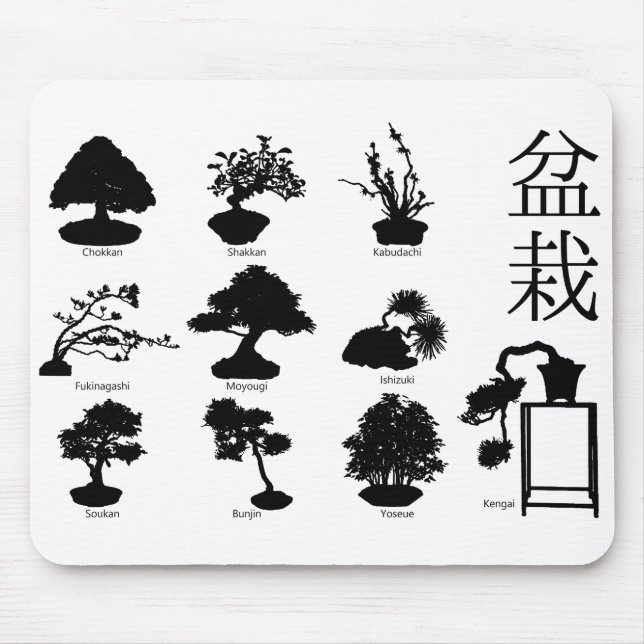 Bonsai Tree Basic Styles 10 Mousepad (Vorne)