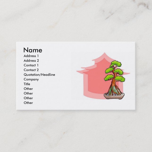 Bonsai Tree Business Card Visitenkarte (Vorderseite)