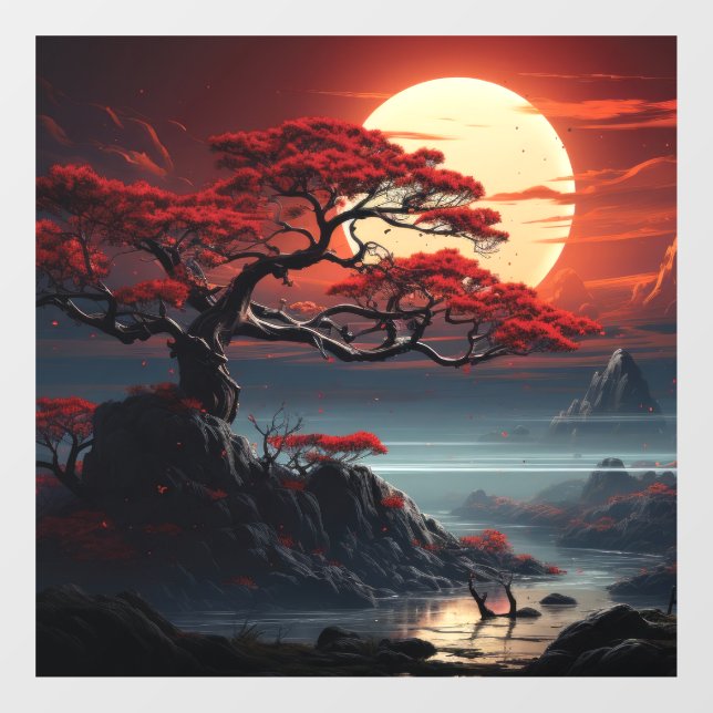 Bonsai Tree Fensteraufkleber (Blatt)