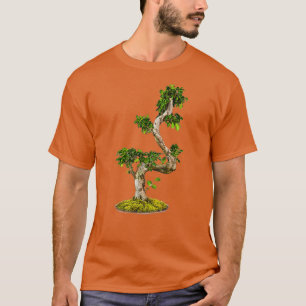 Bonsai Tree in handgrüner Natur abgeschiedenes Wei T-Shirt