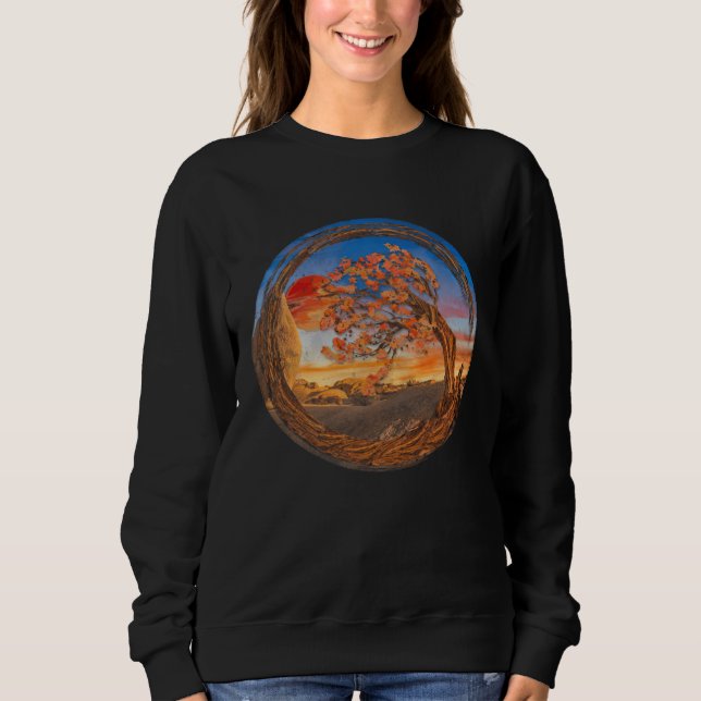 Bonsai Tree In Japanese Zen Buddhist Enso Circle S Sweatshirt (Vorderseite)