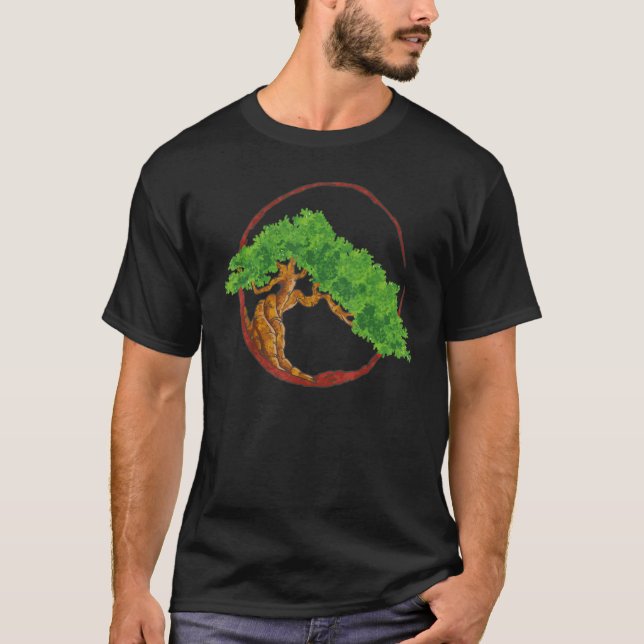 Bonsai.Tree In Japanese Zen Buddhist T-Shirt (Vorderseite)