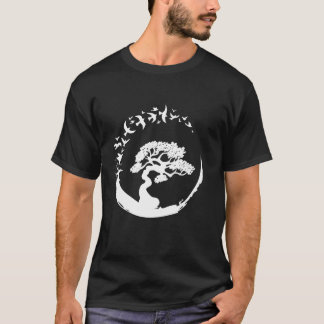 Bonsai Tree Japanese Enso Circle Birds T-Shirt