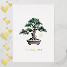Bonsai Tree Japanese Love Calligraphy Valentine's Folieneinladung