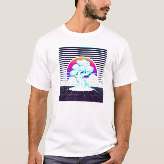 Bonsai Tree Japanese Zen Synthwave Sun Vaporwave A T-Shirt