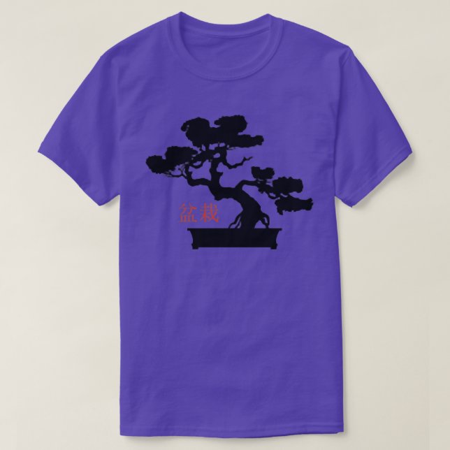 Bonsai Tree Japanische Minimalistisch Design Pocke T-Shirt (Design vorne)