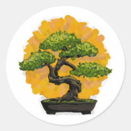 Bonsai Tree Lover Runder Aufkleber