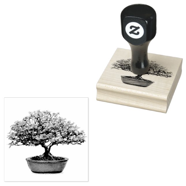 Bonsai Tree mit Blätter Gummistempel (Stempel)