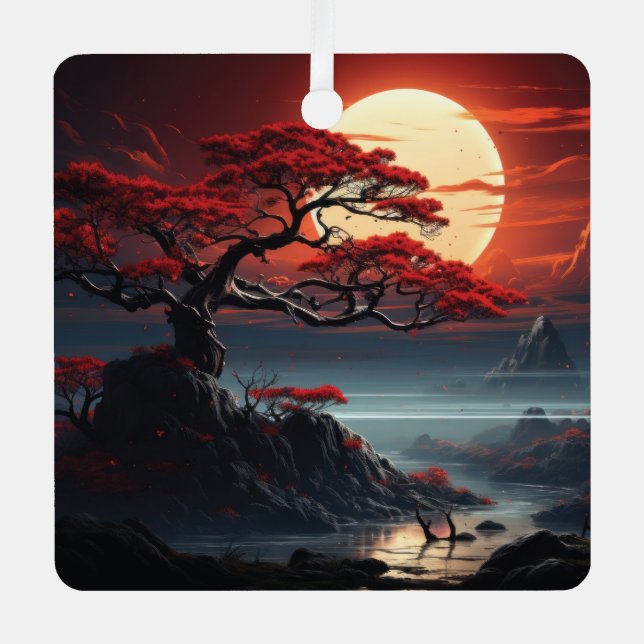 Bonsai Tree Ornament Aus Metall (Vorderseite)