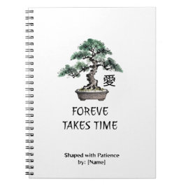 Bonsai Tree Sumi-e Style Japanese Love Calligraphy Notizblock