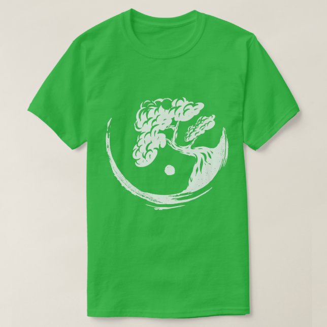 Bonsai Tree Yin Yang Japan Buddha Yoga Meditation  T-Shirt (Design vorne)