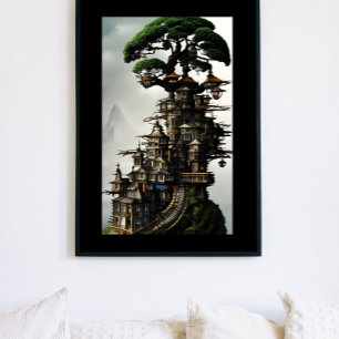 Bonsai Treehouse Fantasy Art Poster