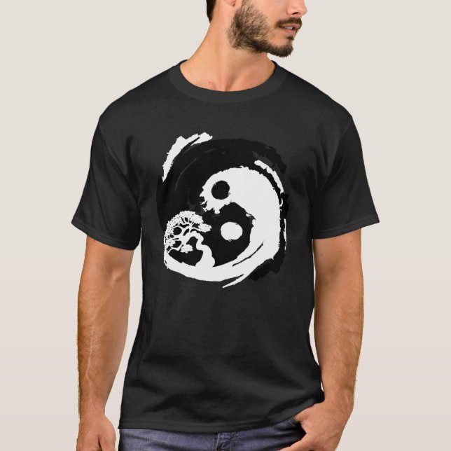 Bonsai Yin Yang Meditation Spirituality Zen Om T-Shirt (Vorderseite)
