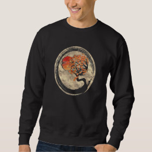 Bonsai Zen Buddhist Enso Circle Tree in Japanisch Sweatshirt