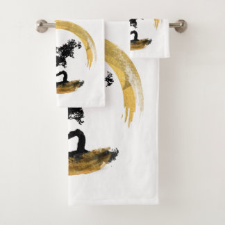 Bonsais-Baum. Zen Enso Circl. Feng Shui Badhandtuch Set