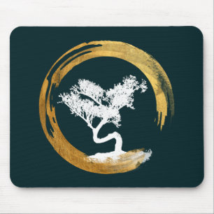Bonsais-Baum. Zen Enso Circl. Feng Shui Mousepad