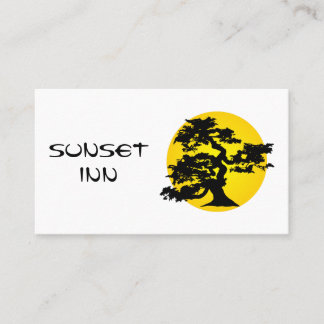 Bonsais-Silhouettesun-Geschäfts-Karte Visitenkarte