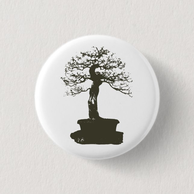 Bonsaisbaum Button (Vorderseite)