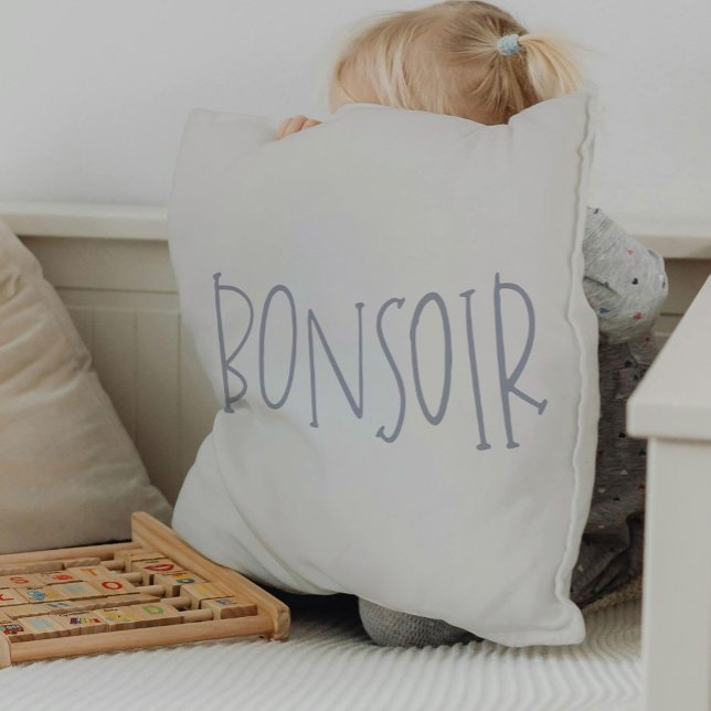 Bonsoir Lumbar Pillow Lendenkissen (Hand-Lettered Bonsoir Goodnight Pillow)