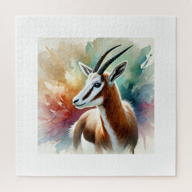 Bontebok in watercolor 220924AREF116 - Watercolor Puzzle (Vertikal)