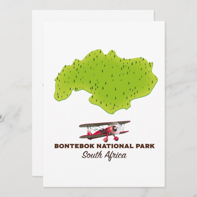 Bontebok National Park Südafrika Karte (Vorne/Hinten)