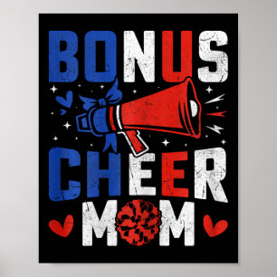 Bonus Cheer Mom - Cheerleading-Mutter USA-Flagge C Poster