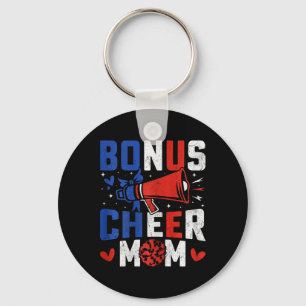 Bonus Cheer Mom - Cheerleading-Mutter USA-Flagge C Schlüsselanhänger