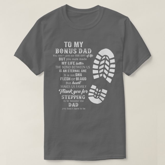Bonus Dad Father Day from Stepdad for Daughter Son T-Shirt (Design vorne)