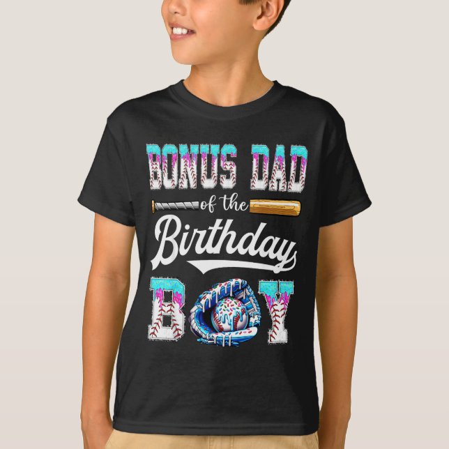 Bonus Dad Of The Birthday Boy Baseball Ice Cream D T-Shirt (Vorderseite)