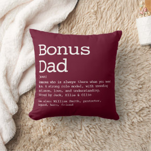 Bonus Dad Stiefvater Definition Burgunderrot Kissen