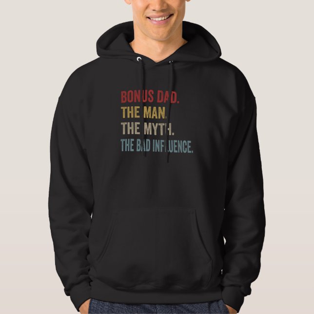 Bonus Dad The Man Myth Bad Influence Retro Christm Hoodie (Vorderseite)