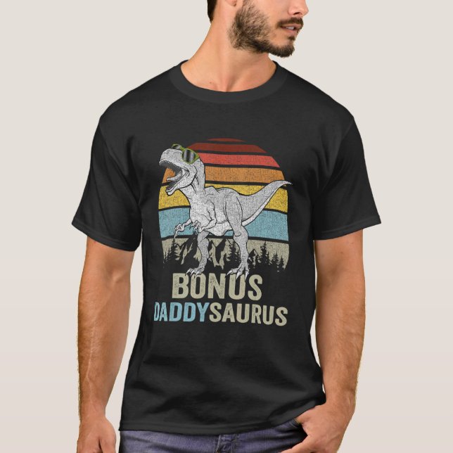 Bonus Daddysaurus Rex Daddy Saurus Dino Stepdad Di T-Shirt (Vorderseite)